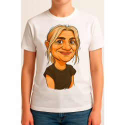 CAMISETA BLANCA IMPRESA CON CARICATURA